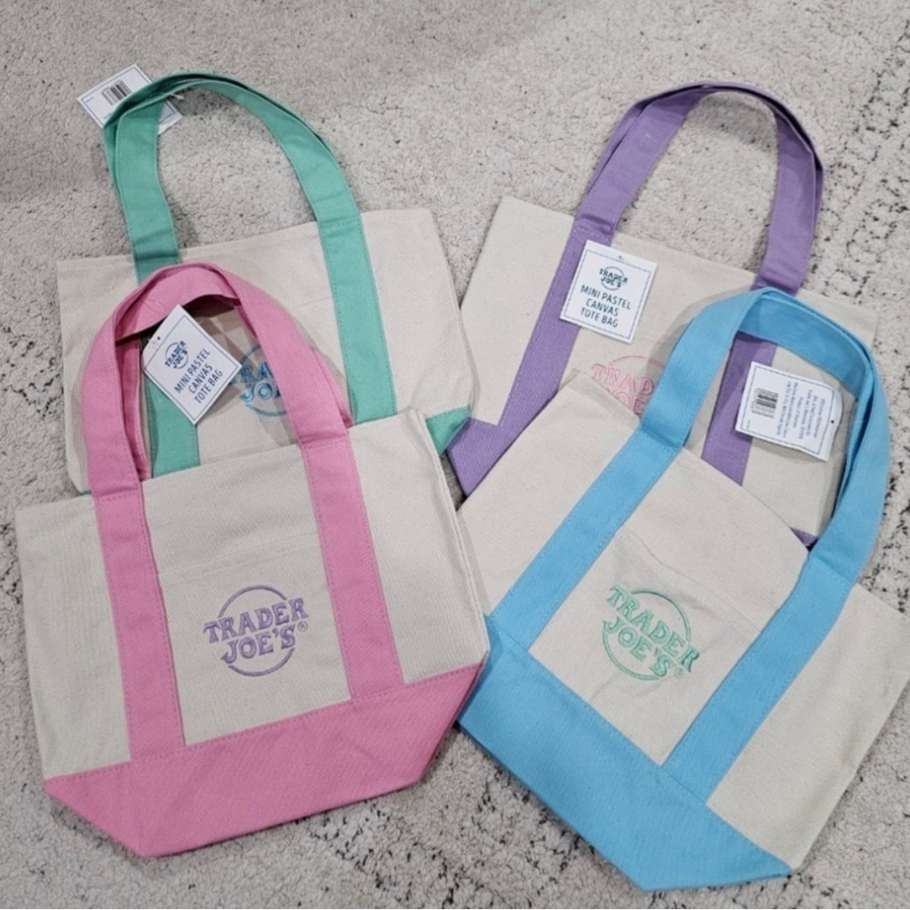 VIRAL TRADER JOES MINI CANVAS TOTE BAGS!!
